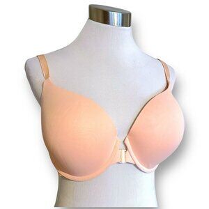 Victorias Secret 38D Bra Peach Pink Full Coverage T-shirt Push Up Front Close